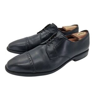 Allen Edmonds Shoes Mens Size 11.5 Black Clifton Cap Toe Derby Leather Made USA